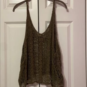 Green crochet tank top